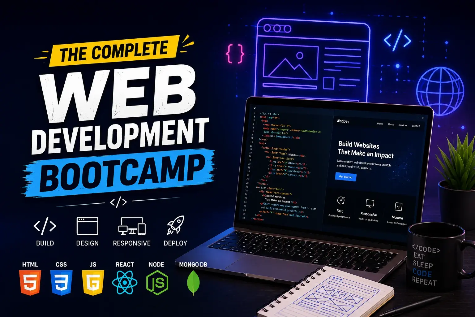 School The Complete Web Development Bootcamp Thumbnail
